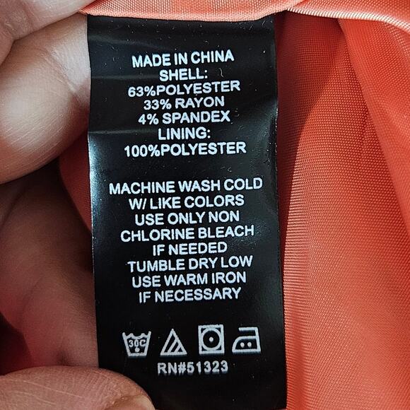 Vince Camuto Blazer Womens 20W Coral Single Button Lined Career Jacket Preppy - Picture 7 of 11